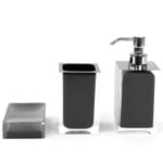 Bathroom Accessory Set, Gedy RA500-14, Black 3 Piece Accessory Set of Thermoplastic Resins